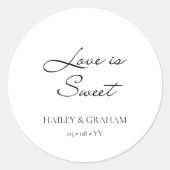 Sticker Rond Script classique Calligraphie minimale Mariage bla (Devant)