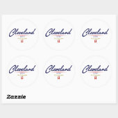 Sticker Rond Script Cleveland (Feuille)
