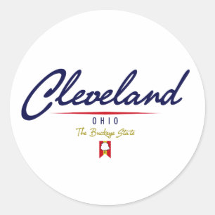 Sticker Rond Script Cleveland