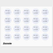 Sticker Rond Script Coeur mignon Romantique Dusty Mariage bleu (Feuille)