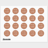 Sticker Rond Script Coeur mignon Romantique Terracotta Mariage (Feuille)