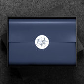 Sticker Rond Script d'ardoise simple | Coeur de Merci bleu pous