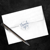 Sticker Rond Script d'ardoise simple | Coeur de Merci bleu pous