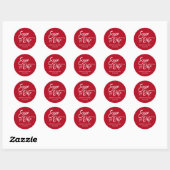 Sticker Rond Script De Brosse Enregistrer La Date Enveloppe Rou (Feuille)