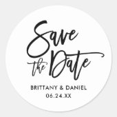 Sticker Rond Script De Brosse Enregistrer Les Phoques D'Envelop (Devant)