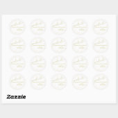 Sticker Rond Script de calligraphie dorée simple pour diplômé (Feuille)