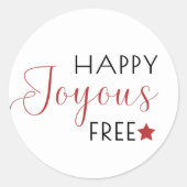 Sticker Rond Script de calligraphie minimale Joyeux Joyeux grat (Devant)