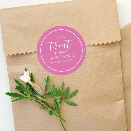 Sticker Rond Script de calligraphie minimaliste Baby shower ros