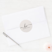 Sticker Rond Script de calligraphie Monogramme mariage Faveur p (Enveloppe)