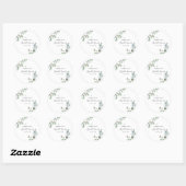 Sticker Rond Script de feuillage d'eucalyptus Remerciement pour (Feuille)