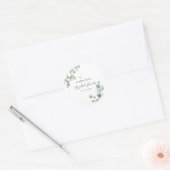 Sticker Rond Script de feuillage d'eucalyptus Remerciement pour (Enveloppe)