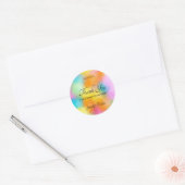 Sticker Rond Script de Merci manuscrit Modèle coloré (Enveloppe)