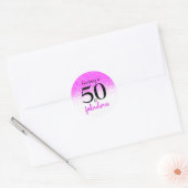 Sticker Rond Script de parties scintillant de confetti rose cha (Enveloppe)