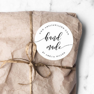 Sticker Rond Script de relaxation noir et blanc artisanal