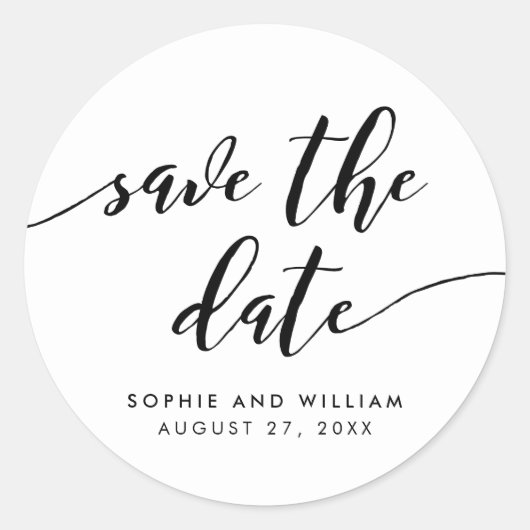 Sticker Rond Script de relaxation noir et blanc Enregistrer la  (Devant)