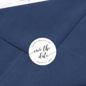 Sticker Rond Script de relaxation noir et blanc Enregistrer la