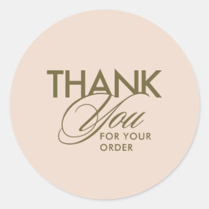 Sticker Rond Script de remerciement client Simple Green