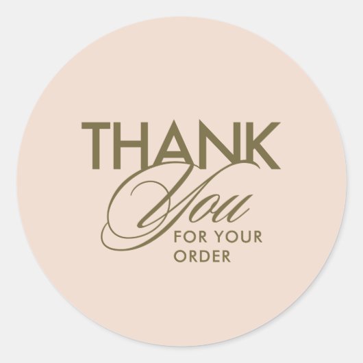 Sticker Rond Script de remerciement client Simple Green (Devant)