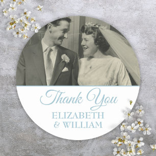 Sticker Rond Script de remerciement de photo pour anniversaire