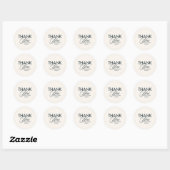 Sticker Rond Script de remerciement simple client (Feuille)