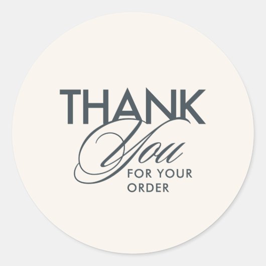 Sticker Rond Script de remerciement simple client (Devant)