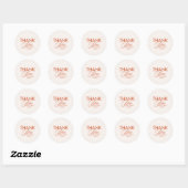 Sticker Rond Script de remerciement simple client en terre cuit (Feuille)