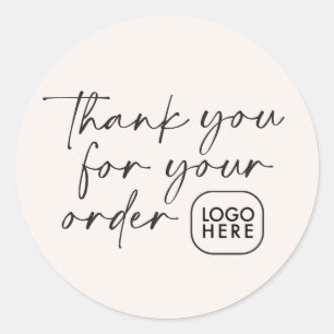 Sticker Rond Script de remerciement simple pour votre commande