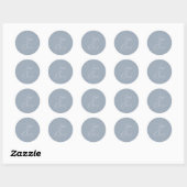 Sticker Rond Script de sauvegarde de date bleu poussiéreux pour (Feuille)