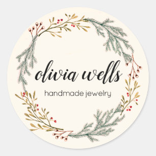 Sticker Rond Script de signature de couronne rustique