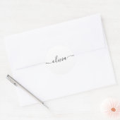 Sticker Rond Script de signature personnalisé simple rouge (Enveloppe)