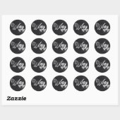 Sticker Rond script de tableau moderne lune de miel wifey (Feuille)