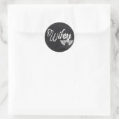 Sticker Rond script de tableau moderne lune de miel wifey (Sac)