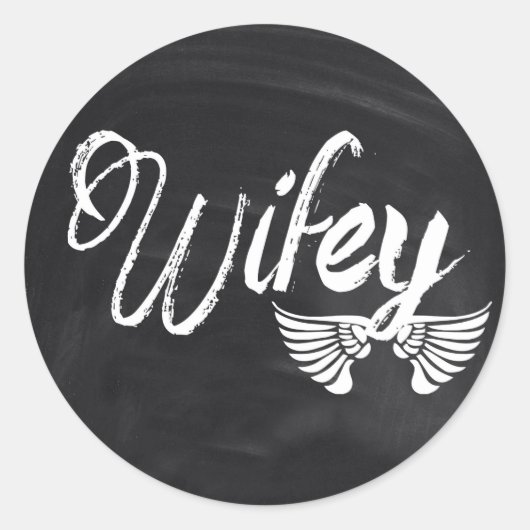 Sticker Rond script de tableau moderne lune de miel wifey (Devant)