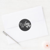 Sticker Rond script de tableau moderne lune de miel wifey (Enveloppe)