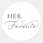Sticker Rond Script Delicate Sa Faveur Mariage Favorite (Devant)