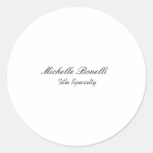 Sticker Rond Script élégant et classique Ajouter votre nom