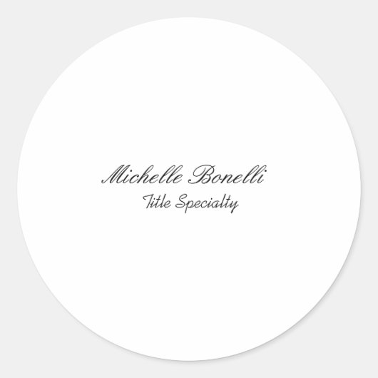 Sticker Rond Script élégant et classique Ajouter votre nom (Devant)