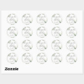 Sticker Rond Script élégant | Eucalyptus Feuilles | MARIAGE (Feuille)