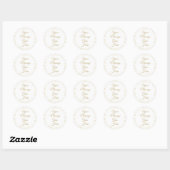 Sticker Rond Script élégant Gold Dust Chic (Feuille)