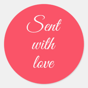 Sticker Rond Script élégant mignon Aimer Citations rouges