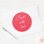 Sticker Rond Script élégant mignon Aimer Citations rouges (Enveloppe)