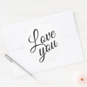 Sticker Rond Script élégant mignon amour que vous citez (Enveloppe)