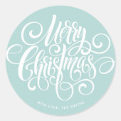 Sticker Rond Script fantaisie "Joyeux Noël" Personnalisé (Devant)