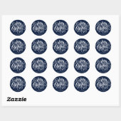 Sticker Rond Script fantaisie "Joyeux Noël" Personnalisé (Feuille)