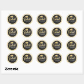 Sticker Rond Script Faux Gold Foil Graduate Casquette Parties s (Feuille)