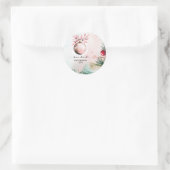 Sticker Rond Script Fête de Noël Bébé Fille Baby Shower (Sac)