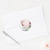 Sticker Rond Script Fête de Noël Bébé Fille Baby Shower (Enveloppe)