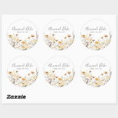 Sticker Rond Script Fleur sauvage moderne (Feuille)