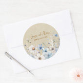 Sticker Rond Script Fleur sauvage moderne (Enveloppe)