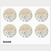 Sticker Rond Script Fleur sauvage moderne (Feuille)